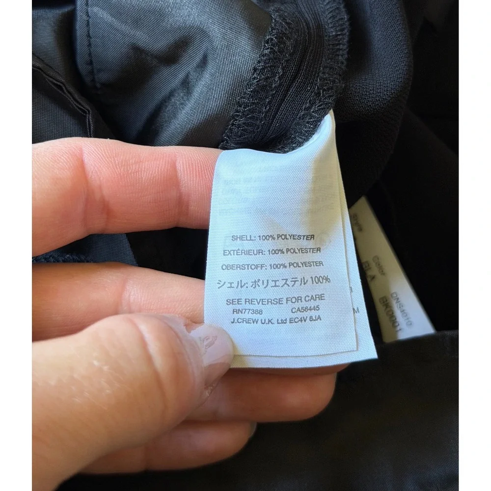 J.CREW Wide Leg Pleated Pants Matte Crepe NEW H2815 Black size 8